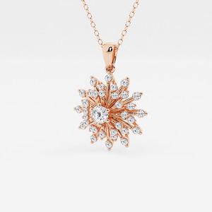 Pendentif rond en diamant de laboratoire 3/4 carats avec chaîne réglable, collier élégant et étincelant, cadeau pour femme - Product Image 5