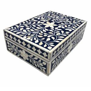 New Arrival Modern Rectangle <b>Floral</b> Pattern Bone Inlay Jewelry Storage <b>Box</b> & Organizer Wholesale Price - Product Image 4