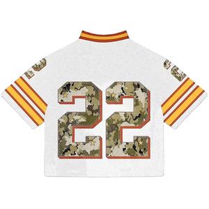 VARLDENS Retro Streetwear Soccer Wear High Quality 22 Mesh V-Neck Camo Football Jersey Wholesale 2025 - Product Image 1