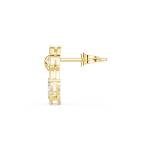 Pendientes de Oro Amarillo de 14K con Diamantes Cultivados en Laboratorio, Diseño de Hoja Marquise, para Mujer – Joyería Floral Elegante de Diseñador - Product Image 3