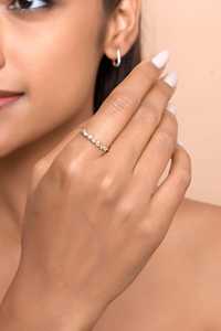 <b>Thin</b> Eternity Stackable <b>Rings</b> Round Lab Grown Diamond Prong Set Everyday Wear Minimalist Fine Jewelry Manufacture 14k Solid Gold - Product Image 6