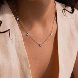 Collier pendentif en pierre de lune brillante en forme de cœur, pendentif en or avec pierre de lune pour femme - Product Image 4