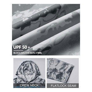 เสื้อตกปลาแบบมีฮู้ด แขนยาว ป้องกันแสงแดด เสื้อลายพรางสำหรับเดินป่า กิจกรรมกลางแจ้ง ระบายอากาศได้ดี แห้งเร็ว ป้องกันรังสียูวี - Product Image 5