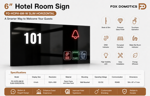 Fox Domotics FD-HCP-RNH Hotel Corridor Panel with Room <b>Number</b> DND MMR Indicator Capacitive Touch Panel Horizontal - Product Image 3