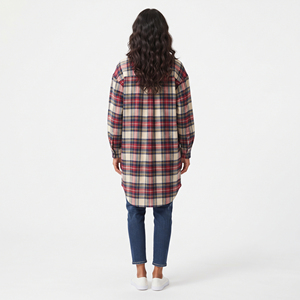 Chemises amples en flanelle pour femmes, décontractées, 100 % coton, boutonnées, oversize, manches longues, pour l'hiver, style streetwear, épaules tombantes, pour la maison - Product Image 2