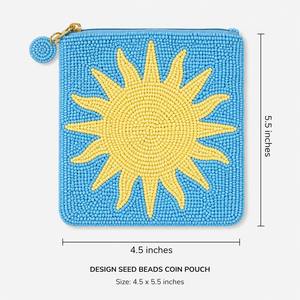 Luxury Ethnic <b>Seed</b> Beads Beaded Embroidery Mini Wallet Fancy Handmade <b>Seed</b> Beads Embroidery Coin Purse For Gifts - Product Image 1