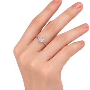 Minimalist Engagement Ring 10K 14K 18K Solid Solid Gold IGI Certified Asscher Cut Lab Grown Diamond Solitaire Ring Platinum Ring - Product Image 5