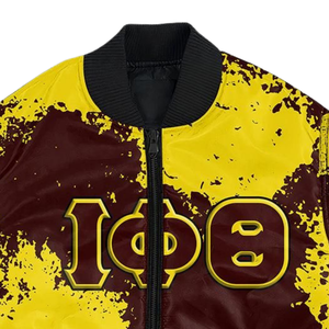 ZESHAN ZAFAR PRODUCTS Iota Phi Theta 1963 Premium Windproof Breathable 100% Polyester Winter Varsity Bomber Jacket for <b>Men</b> - Product Image 3