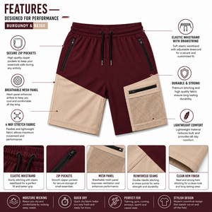 Wholesale High Quality Men Windbreaker Shorts <b>Set</b> Oxford Fabric <b>Waterproof</b> Breathable OEM Service Gym Running Unisex Knee Shorts - Product Image 6