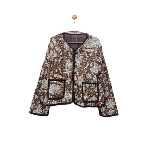 100% Cotton <b>Quilted</b> Gudri Women Vintage Style Reversible Eco-Friendly Floral <b>Pattern</b> Lightweight Comfortable Durable <b>Jacket</b> - Product Image 1