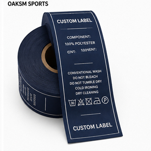 Étiquettes de col personnalisées en tissu damassé tissé, étiquettes principales en tissu, étiquettes d'entretien et de taille pour vêtements de sport et streetwear - Product Image 4