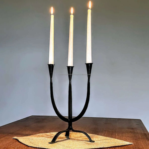 Elegant Metal <b>Black</b> Candlestick Wrought Iron Standing Type Metal <b>Holder</b> for Three Christmas <b>Candles</b> Other <b>Candle</b> <b>Holders</b> <b>Candle</b> - Product Image 1