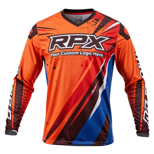 Maillot de motocross respirant imprimé de qualité supérieure, vêtements de course avec impression par sublimation, marques de course, commandes personnalisables, maillot de motocross - Product Image 1