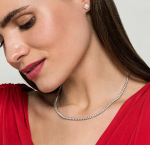 Cadena de Oro Blanco Sólido de 9k, 10k, 14k, 18k, 3.0mm, con Diamantes Moissanita Cultivados en Laboratorio, Collar Estilo Tenis - Product Image 5