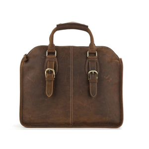 Maletín para Portátil de Cuero Genuino Marrón para Hombre con Estilo Clásico Vintage y Acabado Premium - Product Image 1