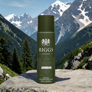 Desodorante en Aerosol Riggs London Body Spray Armour 250ml con Frambuesa y Bergamota para Hombre - Product Image 3