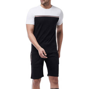 Vêtements d'été décontractés fabriqués par des professionnels, nouvelle arrivée, personnalisés, 100% coton, respirants, ensembles de t-shirts et shorts pour hommes en 2 pièces - Product Image 1