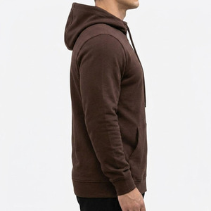 รับผลิตเสื้อผ้าตามสั่ง MOQ ต่ำ เสื้อฮู้ดซิปเต็มตัว ผ้าฝ้ายฟลีซ 100% ทรงหลวมไหล่ตก แจ็คเก็ตซิป - Product Image 4