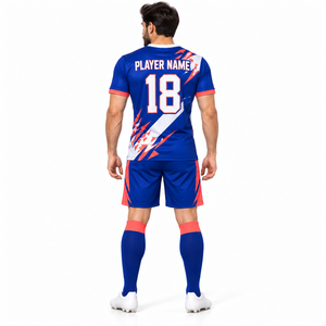 Conjunto de Uniforme de Fútbol Personalizado para Hombre y Mujer, 100% Poliéster Ecológico, Transpirable, de Secado Rápido, Camiseta y Pantalones Cortos para Equipo - Product Image 3