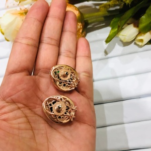 Pendientes de Aro de Latón Vintage a Precio de Fábrica, Chapados en Oro Rosa de 14K, Joyería Celestial Elegante para Fiesta, Regalo para Mujer - Product Image 2