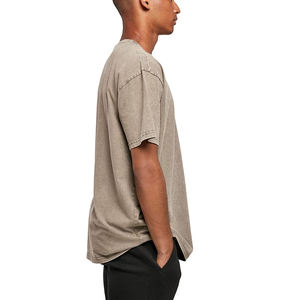 T-shirts pour hommes en coton mélangé, effet délavé vintage, coupe décontractée, matière respirante et confortable, en solde. - Product Image 3