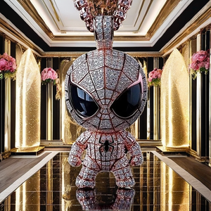 Pendentif Hip Hop en Argent 925 Moissanite en forme de Masque Spider-Man, Collier Bling Iced Out pour Hommes, Bijoux Streetwear Élégants - Product Image 3