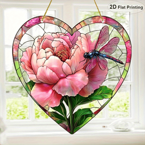 CIFbuy Beautiful Acrylic <b>Window</b> Hanging Decoration Flower Dragonfly <b>Light</b> Catcher Crystal Suncatcher Garden Ornament for Holiday - Product Image 4