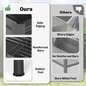 Jardinera Elevada Galvanizada de 71 x 22 x 31.5 Pulgadas con Patas, Barras Reforzadas, Tela No Tejida, Macetas y Jardineras - Product Image 5