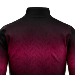 Sweat-shirt à col zippé pour homme personnalisé, noir et bordeaux dégradé, avec logo imprimé, manches longues, vêtements de sport athlétiques pour l'entraînement - Product Image 5