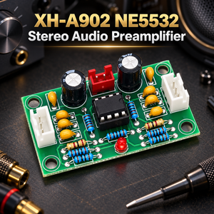 库存 XH-A902 NE5532 立体声音频前置放大器板 5倍电压增益音调前置放大器模块 双运放 适用于 DIY 功率放大器 - Product Image 1