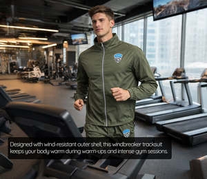 Mens Custom Logo Nylon Windbreaker Streetwear Solid Spring Tracksuit Set 2 Piece Jacket & Shorts - Product Image 3