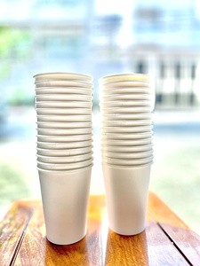 Gobelets en papier PE à double paroi jetables écologiques avec maintien de la chaleur pour les boissons chaudes à emporter et option de logo personnalisé - Product Image 2