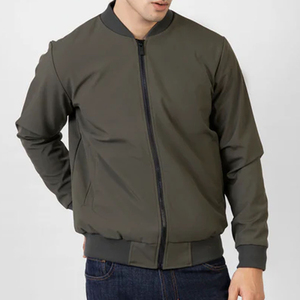 Mens <b>Fleece</b> <b>Lined</b> Bomber <b>Jacket</b> Warm Comfortable Zip Coat Soft Inner Layer Rib Cuff Winter Outdoor Fashion Custom Wholesale - Product Image 1