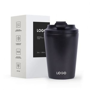 Tasses à café en acier inoxydable de 12 oz, gobelet isotherme à double paroi avec paille pour voyage - Product Image 6