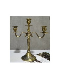5 Arms Gold Shiny Polished Hand Craft Tall Metal Royal <b>Candelabra</b> Centerpiece Gold Powder Coated Decorative Metal <b>Candelabra</b> - Product Image 6