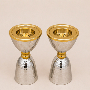 Luxury Hammered Metal Bakhoor Burner Gold Trim Vintage Arabic Mabkhara Incense Holder for Oud Charcoal Middle East Home <b>Decor</b> - Product Image 3