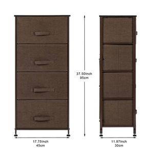 Cassettiera a 4 livelli con cassetti in tessuto a facile apertura, struttura in metallo e piano in legno, per soggiorno, armadio, camera da letto, vestiti - Product Image 2