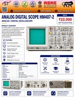 Oscilloscope analogique numérique HM407-2 40 MHz 100 MS/s 2 canaux CRT Instrument de test de laboratoire Fabriqué en Chine