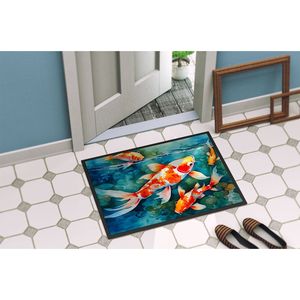Koi Fish <b>Doormat</b> Non-Slip <b>Washable</b> Low Pile 24H X 36W Indoor Outdoor Entryway Rug for Front Door - Product Image 4
