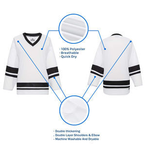 Maillot de hockey sur glace pour homme adulte, dernier design, best-seller, couleur unie, couleurs personnalisées, logo, haute qualité, séchage rapide, respirant - Product Image 5