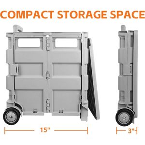 Carrello Pieghevole Multiuso con Ruote, Capacità 80 lb, Manico Telescopico, Cassa in Plastica Resistente, Carrello Pieghevole per Trasporto - Product Image 4