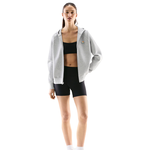 Sudadera con Capucha y Cierre para Mujer, Color Sólido, 100% Algodón, Transpirable, Secado Rápido, Ecológica, Corte Regular, Logotipo Frontal, Invierno - Product Image 3