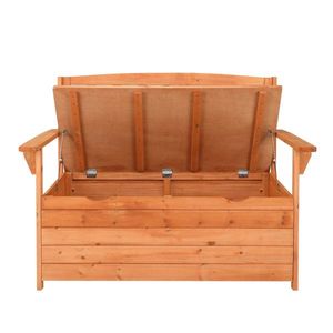 Panca da giardino in cedro 112*58*84 cm con schienale e braccioli, rosso arancione brillante - Product Image 3