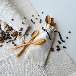 Nouveauté : 6 petites cuillères en bois d'olivier, mini cuillères sculptées à la main, non toxiques, pour café, thé, sucre - Product Image 5