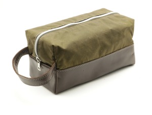 Vintage Waxed Canvas Leather Toiletry Bag Custom Logo Travel Shaving Dopp Kit Waterproof Cosmetic Organizer <b>Case</b> LCTB-0080 - Product Image 4