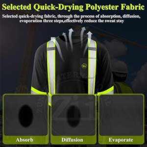 Chemises de sécurité haute visibilité à manches longues, respirantes, à séchage rapide, réfléchissantes, NFPA2112/CAT2 ANSI Classe 1, LED Flash, imperméables, FR, pour hommes - Product Image 3