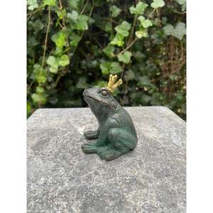 Adornos de Mesa en Miniatura de Rana de Metal, Acabado Verde Antiguo, Escultura de Rana de Hierro Fundido Hecha a Mano - Product Image 3