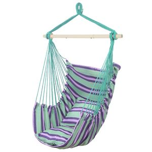 Sedia Sospesa in Tela di Cotone Verde Distintiva con Comodi Cuscini per Soggiorno - Product Image 4