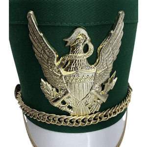 Sombreros Shako Napoleónicos Británicos Impermeables de Alta Calidad para Banda de Marcha, Hechos de Cuero Vacuno con Pluma y Placa de Latón con Águila, Casuales para Uso Diario - Product Image 6