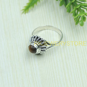 Natural Tiger Eye Stone 925 Sterling Silver <b>Ring</b> Handmade Vintage Sunburst Design Unisex <b>Statement</b> Healing Crystal Jewelry Her - Product Image 3